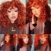 GKtineke-Curly-Wig Big-Curly-Wigs-for-White-Black-Women 20 Inch- Long-Curly-Afro-Wig-with-Bangs Synthetic-Hair-Replacement-Wigs-for- Cosplay and Daily(Ginger，Copper