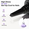 Gellen 100ml No Wipe Gel Top Coat, High Gloss Long Lasting Clear Color Gel Top Coat U V Light Cured Soak off Top Coat Gel Nail Polish, High Capacity Gel Top Coat for Salon