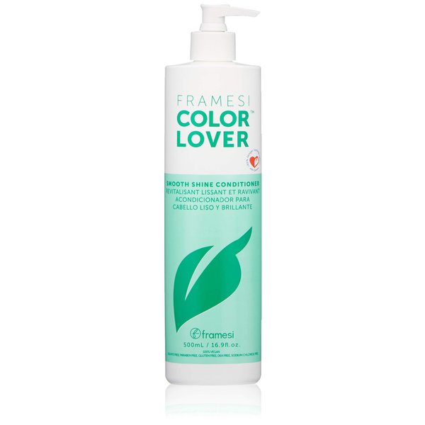 Framesi Color Lover Smooth Shine Conditioner, 16.9 fl oz, Sulfate Free Conditioner with Coconut Oil and Quinoa, Color Treated Hair