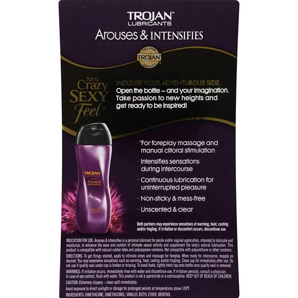 Trojan Lubricants Personal Lubricant Arouses & Intensifies - 3oz, Pack of 2