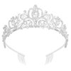 BAHABY Silver Crowns for Women Girls Rhinestone Princess Tiara with Combs for Birthday Prom Bridal Shower Wedding Halloween Party