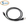 Cable Matters 10Gbps 5-Pack Snagless Short Shielded Cat6A Ethernet Cable 3 ft (SSTP, SFTP Shielded Ethernet Cable, Shielded Cat6 Cable, Cat 6 Shielded Network Cable) in Black