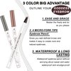 Eyebrow Pencil, 4 Tip Microblade Eyebrow Pen, Liquid Eyebrow Pen, 3D Waterproof Brow Pencil with Micro-Fork Tip, Long-Lasting Natural 4 Tip Brow Pen (Brown)