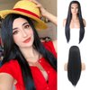 RDY Black Silky Straight Lace Front Wigs for Women Girls with Middle Parting Natural Looking Heat Friendly Synthetic Wig Soft Swiss Lace Daily Use Cosplay Wig 150% Density (18Inch, Black-1B)