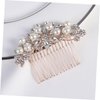 Didiseaon Bridesmaid Hair Accessories Rhinestone Barrettes Bridal Headpiece Bridal Hair Comb Pearl Hair Accessories Bride Hair Comb Women Hair Comb Tiara Women's Hair Dryer Wedding