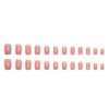 Foccna 24pcs French Tip Pink Fake Nails Press on Nails Medium Square LOVE Design Glossy False Nail Tips Artificial Finger Manicure for for Women&Girls