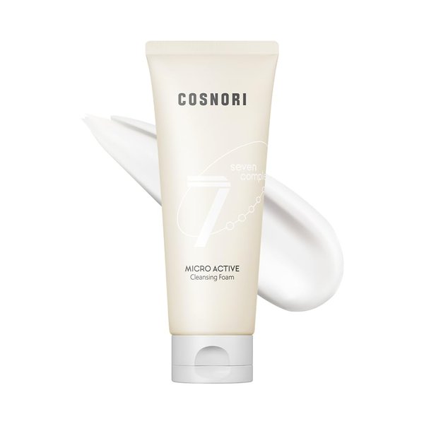 COSNORI Micro Active Cleansing Foam – Vegan, Non-irritating Face Cleanser, Skin soothing, 7 Plant Extracts Daily Face Wash, 5.07 fl oz