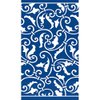 Amscan Highly Absorbent Ornamental Scroll Guest Towels (16 Pack), 7-4/5 x 4-2/5", Royal Blue/White