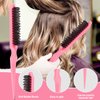 SWEET VIEW Hair Brush Set, 3 Pcs Slick Back Hair Bristle Brush, Rat Tail Comb, Edge Brush for Smoothing Baby Hair & Flyaways - Pink
