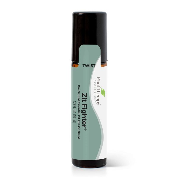 Plant Therapy Zit Fighter Essential Oil Blend Pre-Diluted Roll-On 10 mL (1/3 oz) 100% Pure, Therapeutic Grade