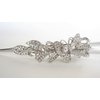 Generic Silver alligator butterfly and ribbon hair claw clip with clear and AB crystals