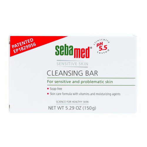SEBAMED Cleansing Bar - Soap-free Gentle and Deep Pore Hydrating Cleanser with Vitamins and Lecithin - Recommended for Sensitive and Problematic Skin (150g) Pack of 2