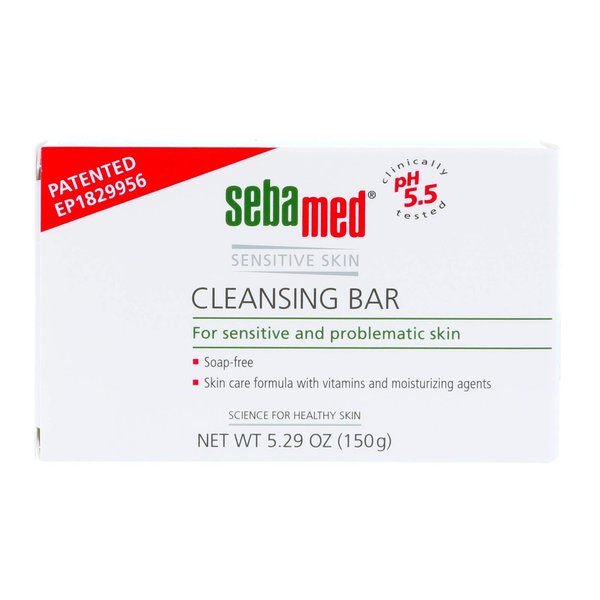 SEBAMED Cleansing Bar - Soap-free Gentle and Deep Pore Hydrating Cleanser with Vitamins and Lecithin - Recommended for Sensitive and Problematic Skin (150g) Pack of 2