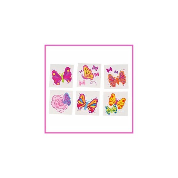 Rhode Island Novelty Butterfly Temporary Tattoos, 144-Piece