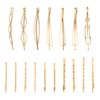 ULTECHNOVO 17 Pieces Bobby Pin Hair Pin Geometric Metal Hair Clip Hair Barrettes for Women Girl Hair Styling Pins Minimalist Hair Decorative Wedding Dainty Accessories Headwear (Gold, Mixed Style)