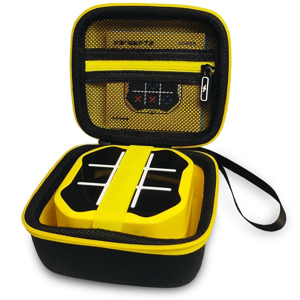 XEGIMOR Case for GiiKER Tic Tac Toe Bolt Game, Tic Tac Toe Bolt Game Case for GiiKER 3-in-1 Handheld Puzzle Game Console Carrier Accessories(Only Case) (Yellow-Black)