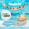 AMCHSURI Baby Bath Toys for Kids Ages 1-3, 9 PCS Mold Free Toddler Bath Toys for 2-4 Bathtub Water Toys Stackable Bath Boats and Silicone Squirt Bath Toys for Babies 6-12 Months