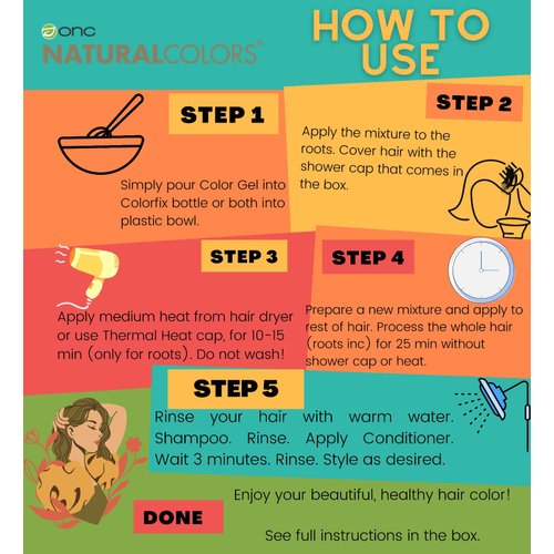 ONC NATURALCOLORS (2N Darkest Brown) 4 fl. oz. (120 mL) Heat Activated Healthier Permanent Hair Dye with Certified Organic Ingredients, Ammonia Free, Vegan Friendly, 100% Gray Coverage