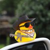 wonuu Car Rubber Duck Ornament Cool Car Accessories Duck Car Dashboard Decoration Special Prop Cowboy Hat Necklace, M416