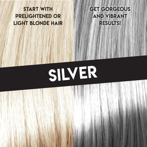 Color Lux Direct Vibes Semi-Permanent Hair Color, Silver, Vibrant & Long-Lasting Shade, Ammonia-Free, Vegan, Sulfate-Free, Paraben-Free, 8 fl oz