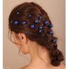 Xerling 20Pcs Pearl Hair Pins Bride Wedding Hair Pieces Blue Hair Accessories for Girls Boho Women Headpiece (Blue)