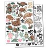 Turtles and Tortoises Temporary Tattoo Water Resistant Fake Body Art Set Collection - Black (One Sheet)