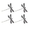 4Pcs Silver Dragonfly Hair Clip, Retro Wedding Antique Barrette, Bridal Headdress Head Wear Styling Hair Accessories for Girls Ladies, Bobby Pins Hair Pins French Hair Styling Pins, Hair Accessories