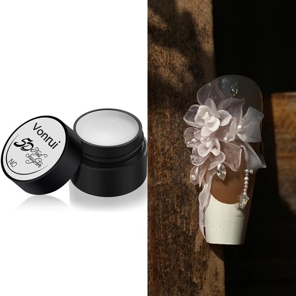 3D Sculpting Gel for Nail Art Carved Embossment Gel Nail Polish,UV 3D Nail Sculpting Gel,White 3D Gel Nail Art Polish Gel Paint for Nails Art,3D Gel Nail Art Gel Design Nail Polish White