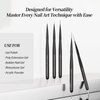 Tipsketch Nail Art Liner Brushes 5Pcs Dotting Pen Tools Nail Art Brushes Thin Liner Set(4/8/12/15/20 mm) for Long Lines, Thin Details Gel Polish Nail Paintings Double-End Nail Art Tools