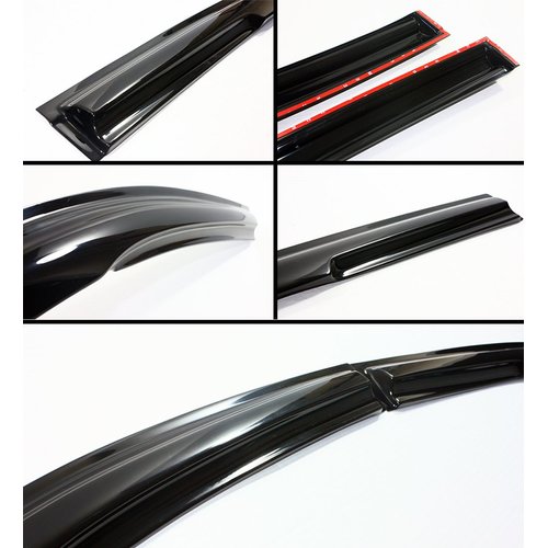 JDM Smoked 3D Wavy Window Visor Vent Shade Compatible with for 2013-2019 Nissan Sentra Sedan