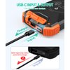 BLAVOR Solar Charger Power Bank, Real Rated 10,000mAh Portable Wireless Charger with USB C Input/Output for Cell Phones, External Battery Pack with Dual Flashlight for Camping (Orange)