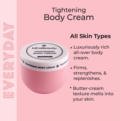 MCoBeauty EVERYDAY Tightening Body Cream, with Collagen, Squalane, Shea Butter, and Coconut Oil, Vegan, Cruelty Free Cosmetics