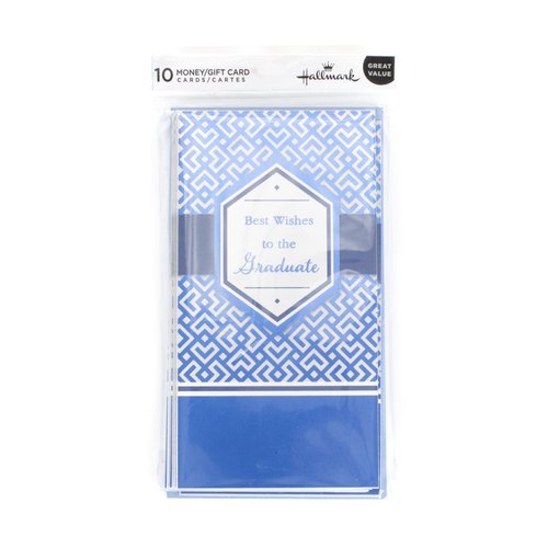 Hallmark Pack of Graduation Cards Money Holders or Gift Card Holders, Best Wishes (10 Cards with Envelopes) (799GGJ4765)