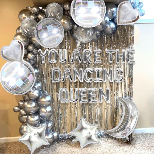 38 PCS You are the Dancing Queen Decoration Mamma Mia Party Decorations You are the Dancing Queen Balloons You are the Dancing Queen Banner 70s Disco Decoration 70s Disco Party Supplies