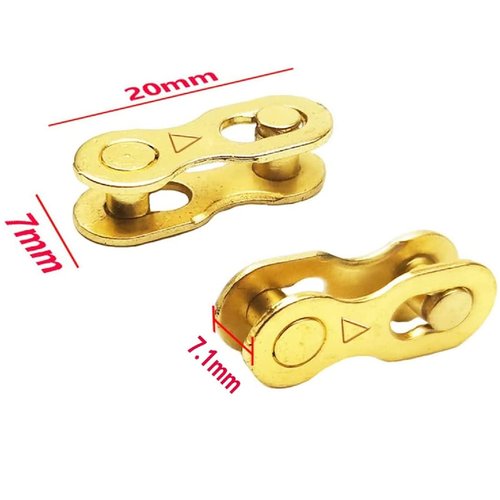 ZHIQIU 5 Pairs Bike Chain Quick Missing Link for 1/6/7/8/9/10/11/12 Speed Chain Reusable Steel Bike Chain Link Silver，Rainbow&Gold (6,7,8 Speed, Gold, 5)