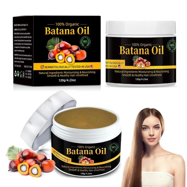Raw Batana Oil for Hair Growth: 100% Pure,Restores Damaged Hair &Scalp-Unrefined Promotes Hair thickness for Men & Women(2pcs 8.46OZ)