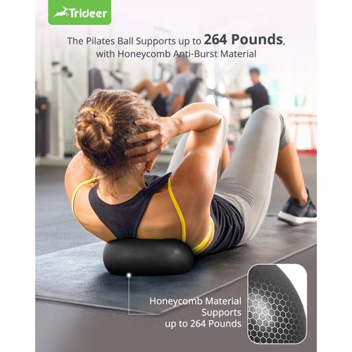 Trideer Pilates Ball 9 Inch Core Ball, Small Exercise Ball with Exercise Guide Barre Ball Bender Ball Mini Yoga Ball for Pilates, Yoga, Core Training, Physical Therapy, Balance, Stability