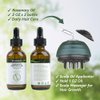 Kimairay Hair Rosemary Oil + Scalp Oil Applicator, Hair Growth Kit with 2oz*2 Rosemary Oil and Scalp Massager, Hair Treatment Set for Men Women