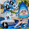 40 PCS Shark Birthday Balloons Shark Party Balloons Shark Birthday Decorations Blue Balloons Shark Party Supplies
