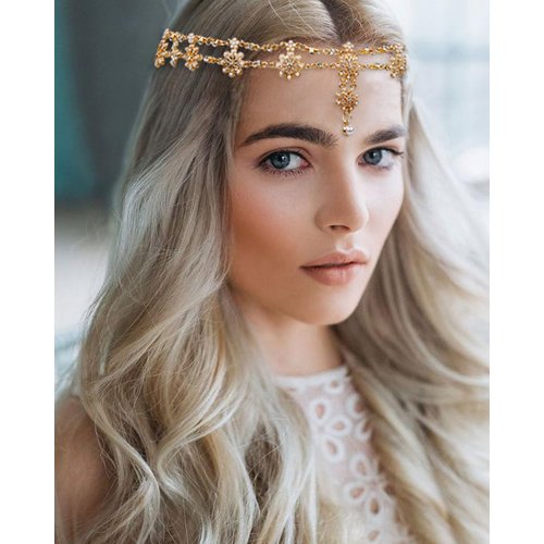 WOVOWOVO Head Jewelry for Women Gold Head Chain Headpiece Hair Jewelry Boho Wedding Headbands for Bride Hair Accessories for Wedding Party Halloween