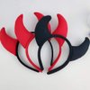 Halloween Devil Headband Devil Horns Headbands Hair Bands Red Devils Ears Headpiece Women Devil Hairband Hair Hoops Party Decoration Cosplay Costume Headdress Cute Handmade Hair Accessories 4 Pack