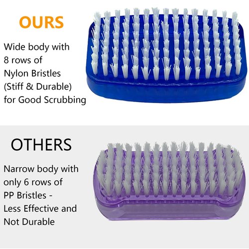 GKETN Nail Brush for Cleaning Fingernails 2 Sided Nylon Bristles Fingernail Brush for Cleaning Nail Scrubber Scrub Clean Soft Stiff Nail Scrub Brush, 2 Pack