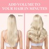 GOO GOO Clip in Hair Extensions Real Human Hair, 18inch 120g 7Pcs, 17A/60A Ash Blonde Highlighted Platinum Blonde, Remy Human Hair Extensions Clip ins for Women, Natural Human Hair