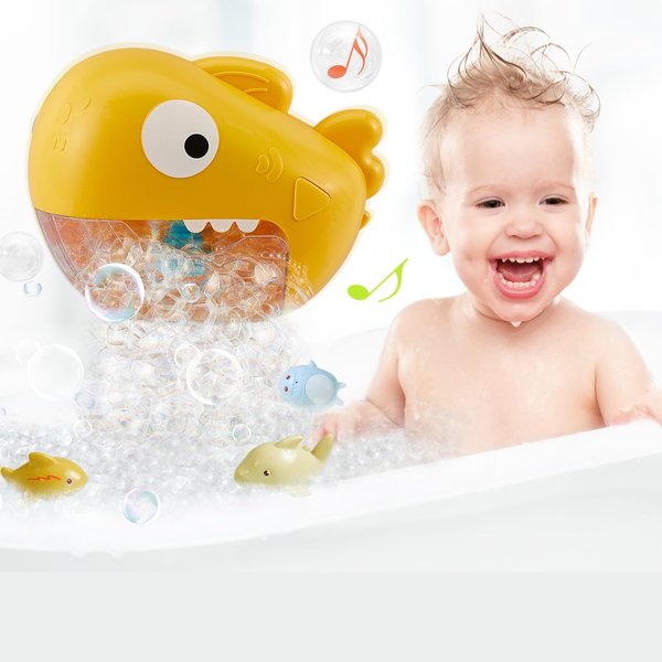 Bubble Machine Bath Toy Automatic Bubble Maker with Songs, 3 PCS Shark Bath Toys for Babies 6-12 Months, Toddler Bath Toys Birthday Presents Bath Toys for Kids Ages 1-3 4-8