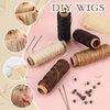 Yuxung 2500 Pcs Hair Extensions Micro Rings Links Beads and 5 Rolls Hair Extensions Sewing Thread and 10 Pieces C/J/I Needles Hair Extension Kit for Human Hair Extensions Hand Sewing Wig DIY Craft