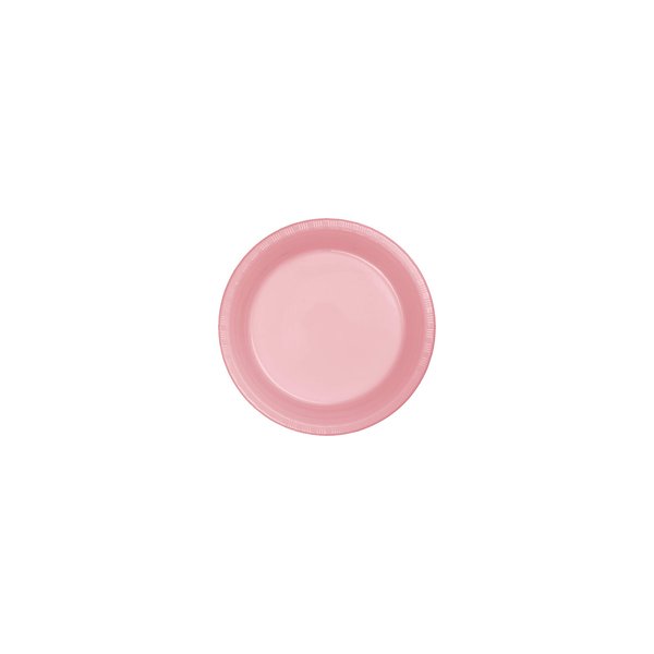 Creative Converting Touch of Color Plastic Lunch Plates Party Supplies, 7", Classic Pink