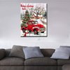Retro Red Car Painting Farm Wooden House Paint by Number Kit 16 x 20 inch Canvas DIY Christmas Scene Oil Painting for Adult Beginner with Brushes and Acrylic Art Home Decor Snowman Gift(Frameless）