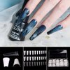 KADS French Coffin Ballerina Nail Tips Acrylic Half False Nails 10 Sizes 500 Pcs with Box (HC76)