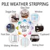 Weather Stripping Brush for Sliding Windows/Doors Frame Side,Pile Self Adhesive Weatherstrip Seal Strip Sealer Draft Stoppers (33ft x11/32 Backing x 3/16 Brush inch, White)
