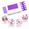 Aaaren 4-Piece Pedicure Kit, 25kits/boxes, Individually-Packed, Purple Pumice Pad, Zebra Wood Nail File 80/100 Grit, Purple Mini Buffer 80/100 Grit, Purple Toe Seperator